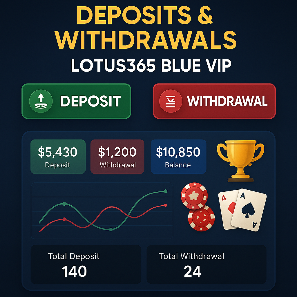 Deposits & Withdrawals on {{Lotus365 Blue}} VIP